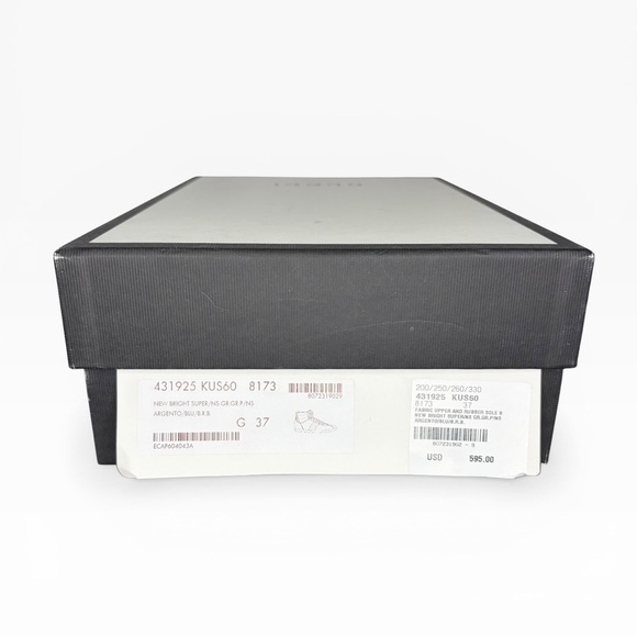 Gucci Silver Glitter Sneakers with Red and Blue Stripes Size 37 - Picture 11 of 11